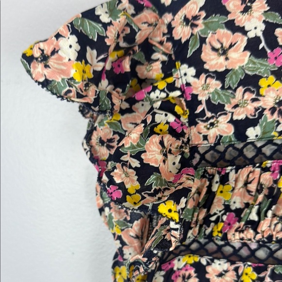 Lane Bryant Woven & Knit Ruffle Floral Multicoloured Cap Sleeve Top Size 20 - Picture 11 of 11